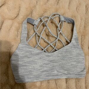 Lululemon Athletica Light Gray Strappy Sports Bra
